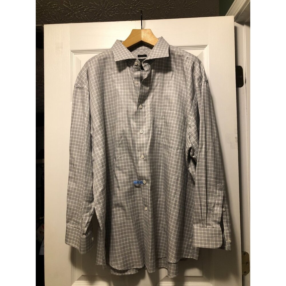 jos.a.bank RESERVE men's gray 100% egyptian cotton dress shirt size: 18.5-34